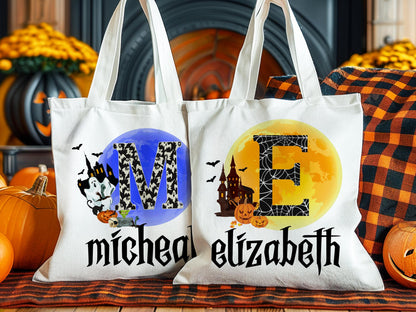 Personalized Halloween Tote Bag: Custom Trick or Treat Bag for Kids