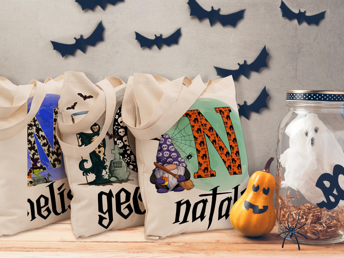 Personalized Halloween Tote Bag: Custom Trick or Treat Bag for Kids
