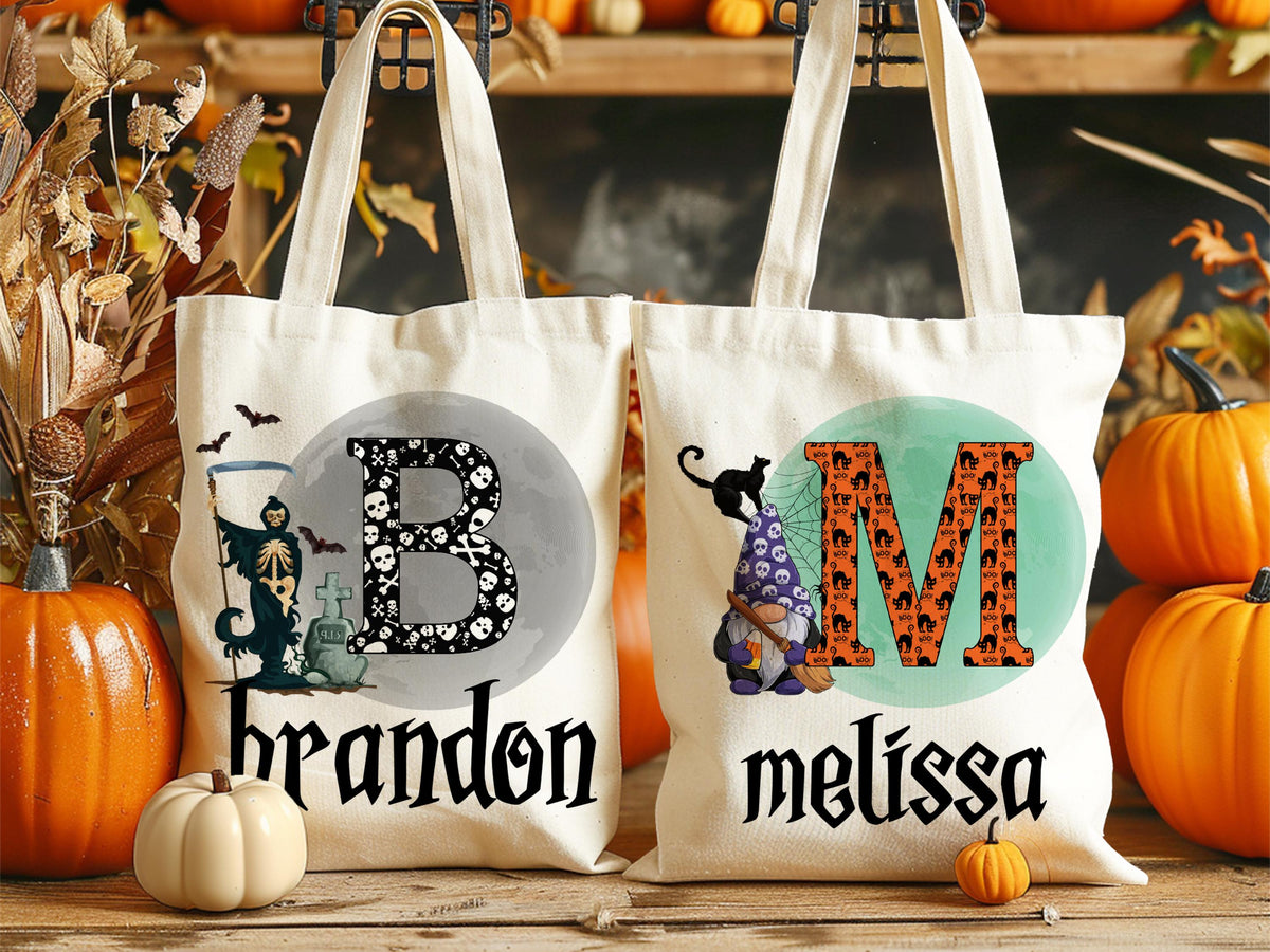 Personalized Halloween Tote Bag: Custom Trick or Treat Bag for Kids