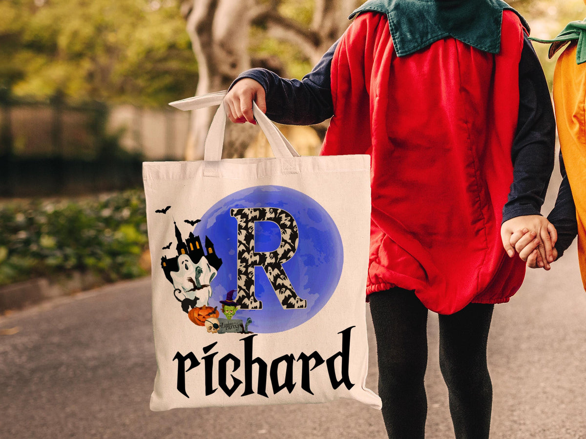 Personalized Halloween Tote Bag: Custom Trick or Treat Bag for Kids