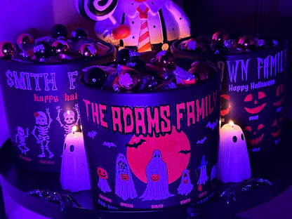 Personalized Halloween Candy Bowl: Custom Family Names & Spooky Icons