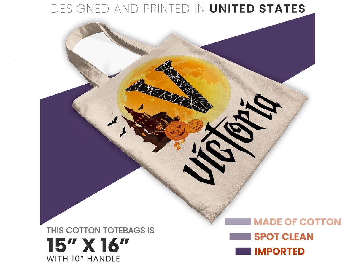 Personalized Halloween Tote Bag: Custom Trick or Treat Bag for Kids