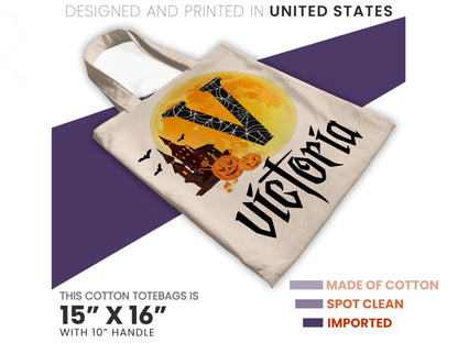 Personalized Halloween Tote Bag: Custom Trick or Treat Bag for Kids