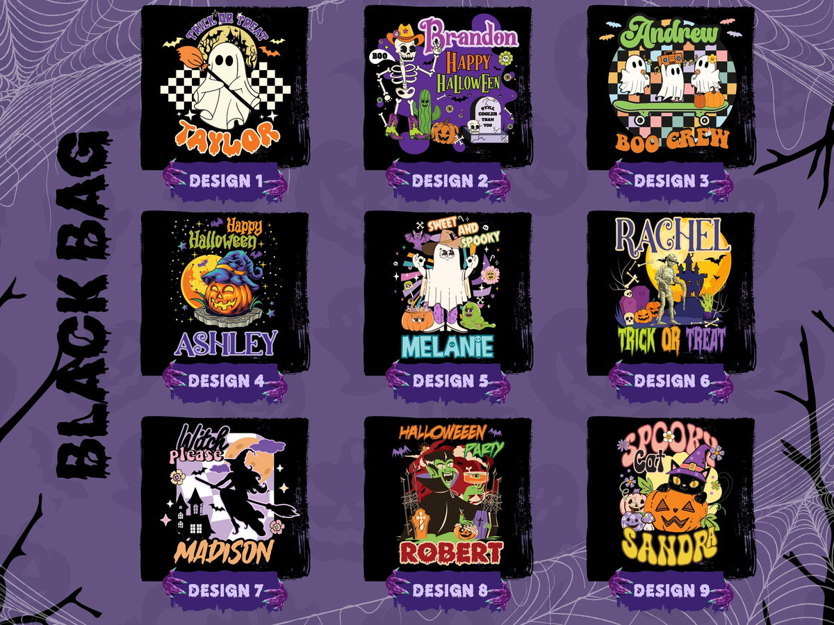 Personalized Halloween Tote Bag, Trick Or Treat Tote Bag, Halloween Bags for Kids Halloween Tote Bag for Gift, Candy Bags Halloween Basket