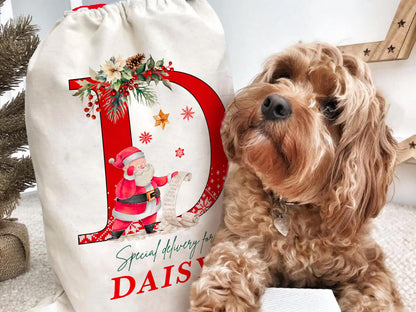Custom Large Santa Sack Bags, Christmas Santa Gift Bag, Christmas Eve Box, Personalized Christmas Gift Sack for Christmas, Holiday Gift Bag