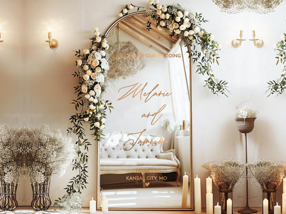 Welcome Wedding Sign, Vinyl Mirror Decal, Custom Wedding Decor, Welcome Engagement Party Mirror Decal for Wedding, Reception Welcome Sign