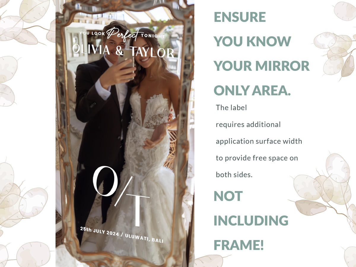 Custom Wedding Mirror Decal, Shower, Parties, Events, Personalized Welcome Sign, Personalized Vinyl Sticker for Mirror, Reception Decor