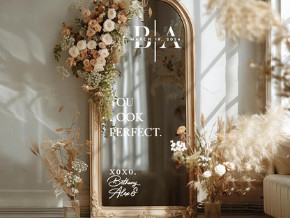 Custom Wedding Mirror Decal, Shower, Parties, Events, Personalized Welcome Sign, Personalized Vinyl Sticker for Mirror, Reception Decor