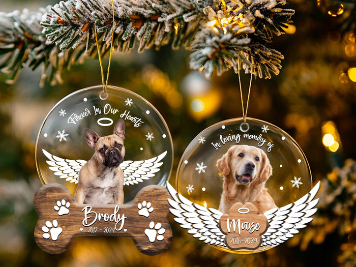 Custom Dog Memorial Ornament, Personalized Pet Ornament, Christmas Dog Ornament, Custom Dog Photo Ornament, Dog Remembrance Gift for Pet