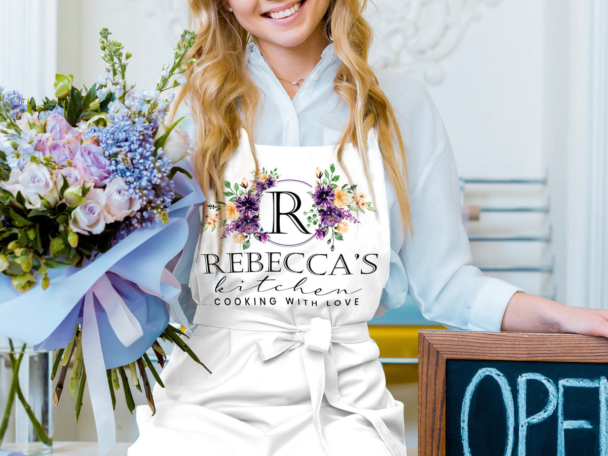 Personalized Apron for Women Gifts, Custom Family Apron Cooking Gift for Mothers Gifts, Customized Aprons for Kitchen Gifts for Mom Gifts