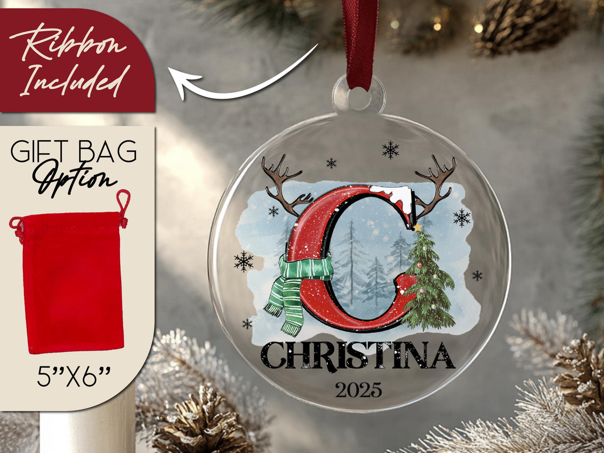 Custom Name Ornament, Personalized Christmas Ornament, Letter Ornament, 2026 Family Ornament, Personalize Family Keepsake, Monogram Ornament