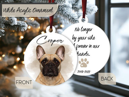 Pet Memorial Photo Ornament for Pet Loss Gift, Custom Christmas Dog Cat Ornament, Forever In Our Hearts Pet Ornament, Keepsake Gifts for Pet