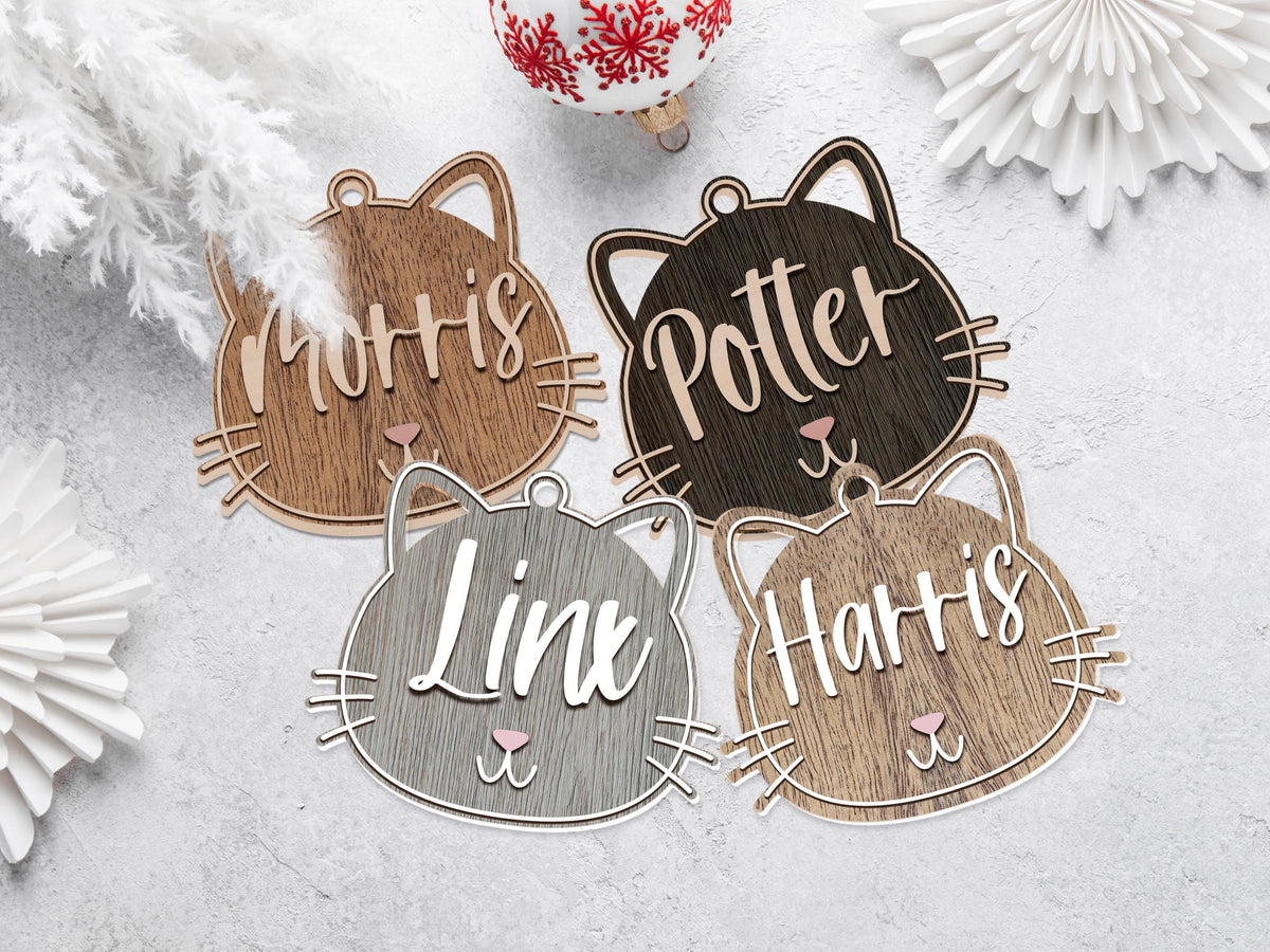 Personalized Cat Ornament for Pet Christmas Gift, Custom Christmas Cat Gift for Cat Lover, Christmas Ornament for Cat Owner Gift for Xmas