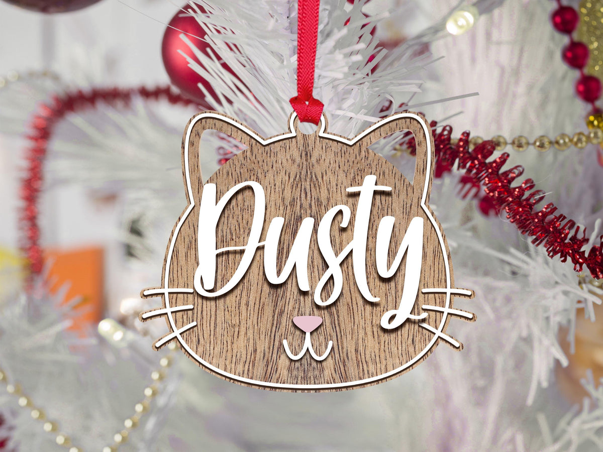 Personalized Cat Ornament for Pet Christmas Gift, Custom Christmas Cat Gift for Cat Lover, Christmas Ornament for Cat Owner Gift for Xmas