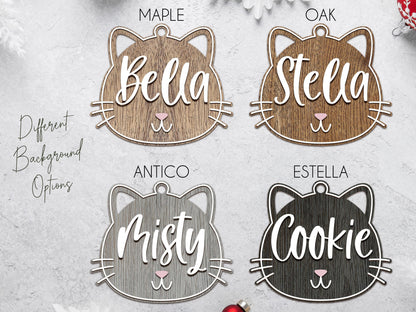 Personalized Cat Ornament for Pet Christmas Gift, Custom Christmas Cat Gift for Cat Lover, Christmas Ornament for Cat Owner Gift for Xmas