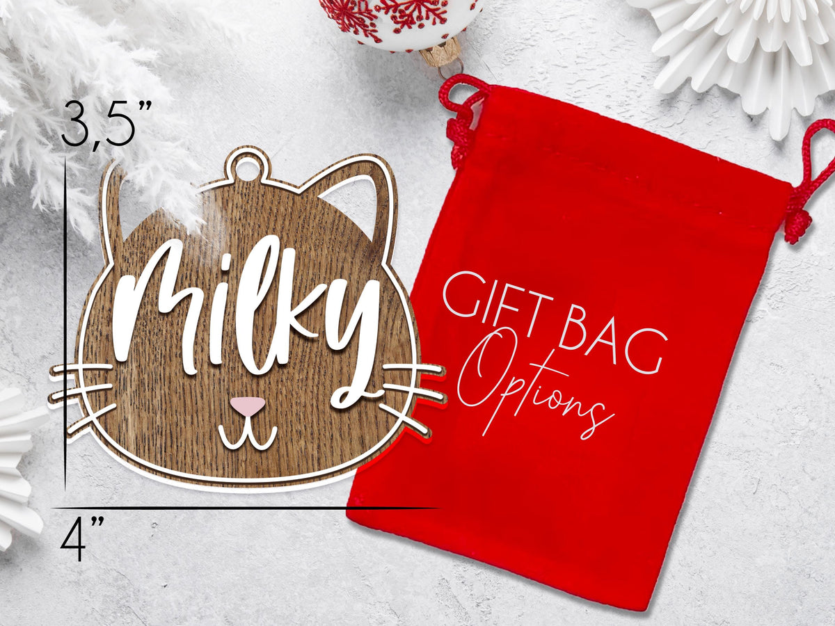 Personalized Cat Ornament for Pet Christmas Gift, Custom Christmas Cat Gift for Cat Lover, Christmas Ornament for Cat Owner Gift for Xmas