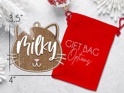 Personalized Cat Ornament for Pet Christmas Gift, Custom Christmas Cat Gift for Cat Lover, Christmas Ornament for Cat Owner Gift for Xmas