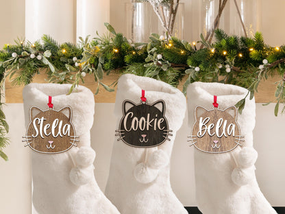 Personalized Cat Ornament for Pet Christmas Gift, Custom Christmas Cat Gift for Cat Lover, Christmas Ornament for Cat Owner Gift for Xmas
