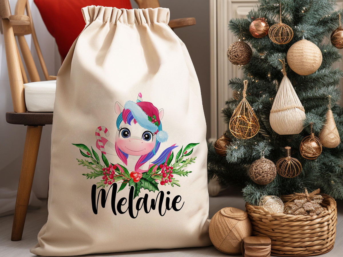 Personalized Christmas Sack, Kids Santa Bag, Custom Santa Sack, Custom Name Xmas Sack, Christmas Toy, Holiday Gift Bag, Reindeer Santa Bag