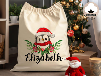 Personalized Christmas Sack, Kids Santa Bag, Custom Santa Sack, Custom Name Xmas Sack, Christmas Toy, Holiday Gift Bag, Reindeer Santa Bag