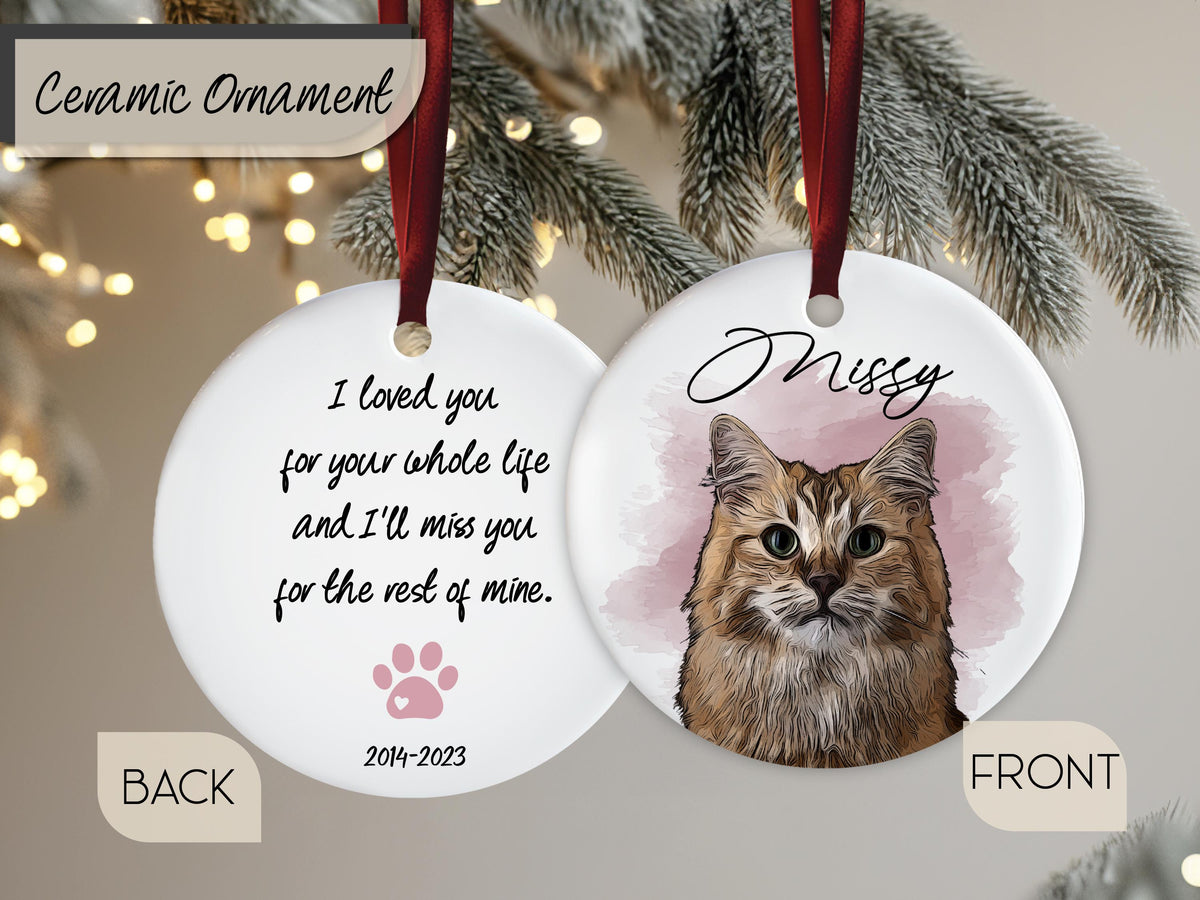 Pet Memorial Photo Ornament for Pet Loss Gift, Custom Christmas Dog Cat Ornament, Forever In Our Hearts Pet Ornament, Keepsake Gifts for Pet