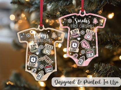 Custom Baby Birth Stats Ornament Gift For Christmas, Babys First Christmas Ornament For Christmas Tree, New Baby Announcement Christmas Gift