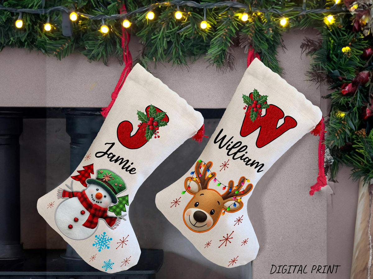 Personalized Christmas Stockings For Family Christmas Gifts, Custom Family Stocking For Christmas Decoration, Monogram Stocking with Name