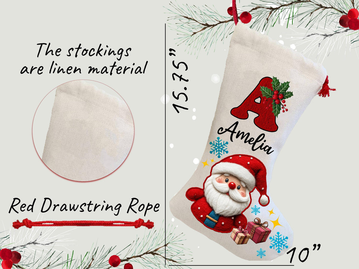Personalized Christmas Stockings For Family Christmas Gifts, Custom Family Stocking For Christmas Decoration, Monogram Stocking with Name