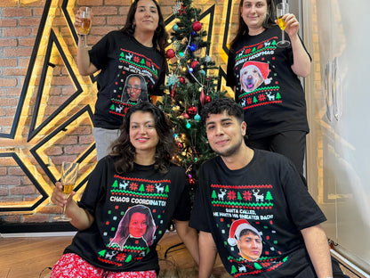 Custom Funny Face Sweatshirt, Personalized Ugly Christmas Sweater, Custom Photo Shirt, Personalized Text Tee, Christmas Pattern, Unique Gift