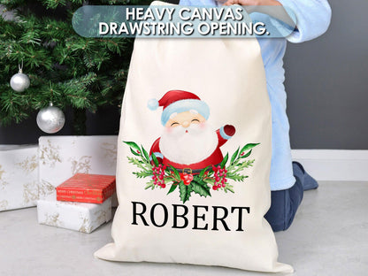 Personalized Christmas Sack, Kids Santa Bag, Custom Santa Sack, Custom Name Xmas Sack, Christmas Toy, Holiday Gift Bag, Reindeer Santa Bag