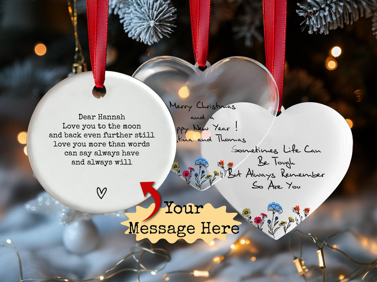 Your Message Here Custom Couple Gift for Valentines Day Gifts, Personalized Ornament for Family Keepsake Gift, Custom Design Ornament Gifts