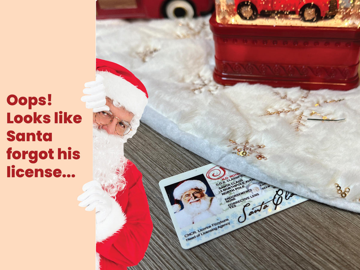 Santa Claus Driver’s License, Lost Drivers License, Christmas Decorations, Christmas Gift For Kids, Secret Santa gift, Santa ID, Fun Gift