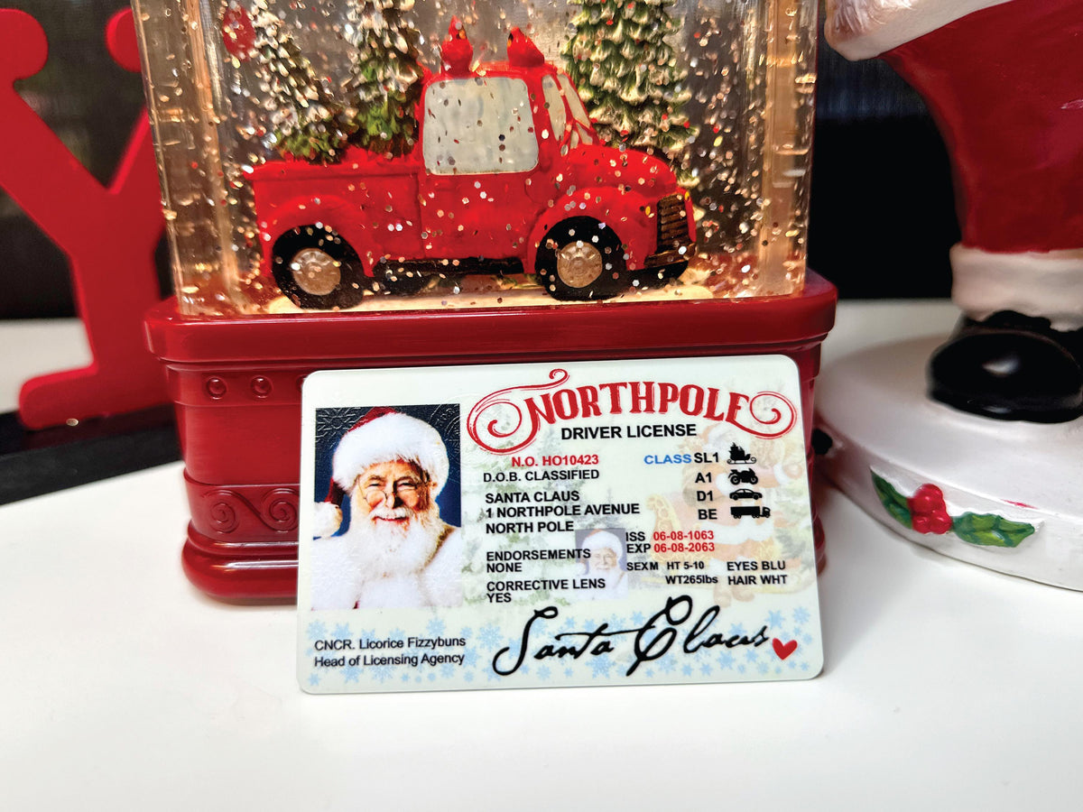 Santa Claus Driver’s License, Lost Drivers License, Christmas Decorations, Christmas Gift For Kids, Secret Santa gift, Santa ID, Fun Gift