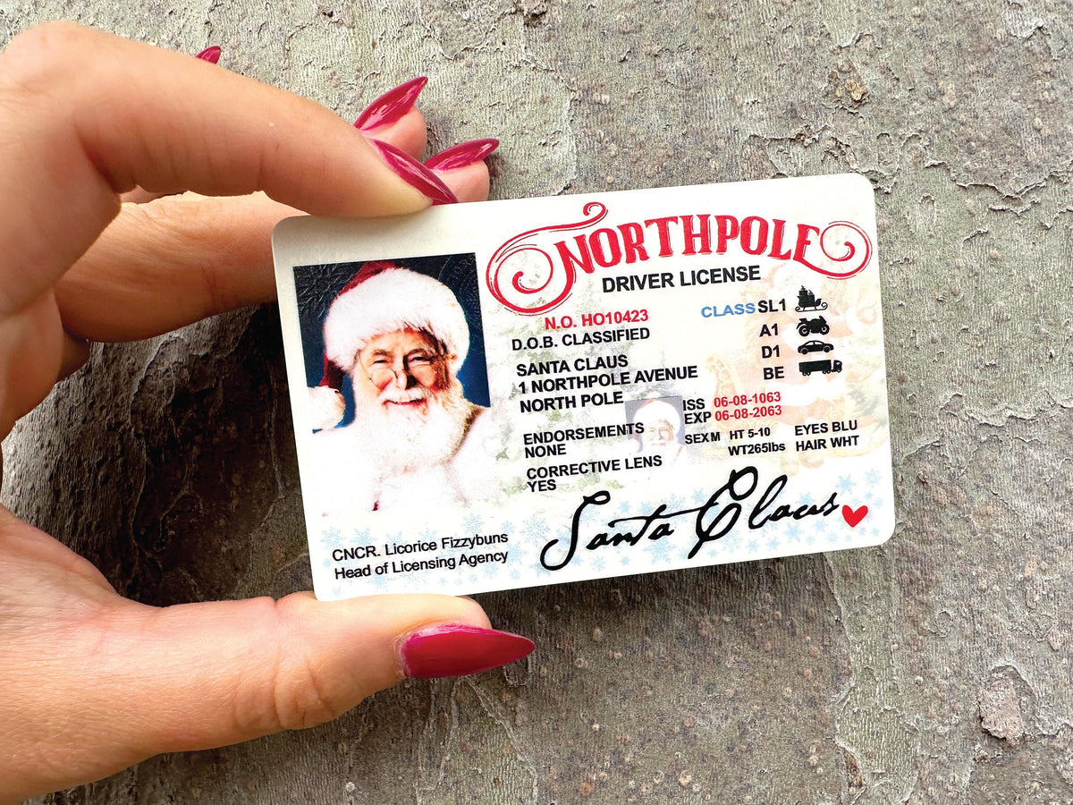 Santa Claus Driver’s License, Lost Drivers License, Christmas Decorations, Christmas Gift For Kids, Secret Santa gift, Santa ID, Fun Gift