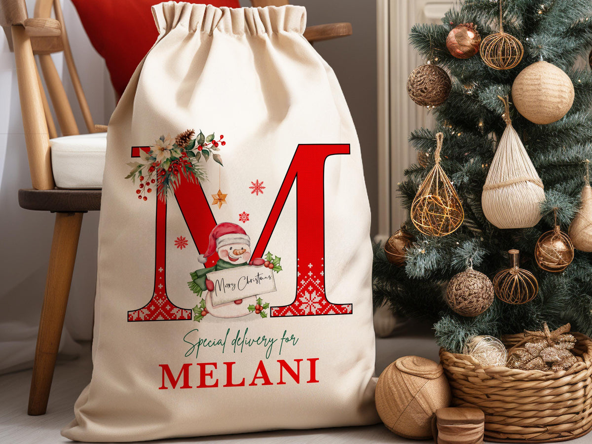 Custom Large Santa Sack Bags, Christmas Santa Gift Bag, Christmas Eve Box, Personalized Christmas Gift Sack for Christmas, Holiday Gift Bag
