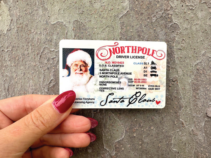 Santa Claus Driver’s License, Lost Drivers License, Christmas Decorations, Christmas Gift For Kids, Secret Santa gift, Santa ID, Fun Gift