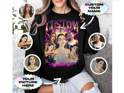 Personalized Bootleg Photo Shirt Comfort Colors®, Custom Name Shirt, Birthday Gift for Her, Custom Picture Shirt, 90s Bootleg Style T-shirt