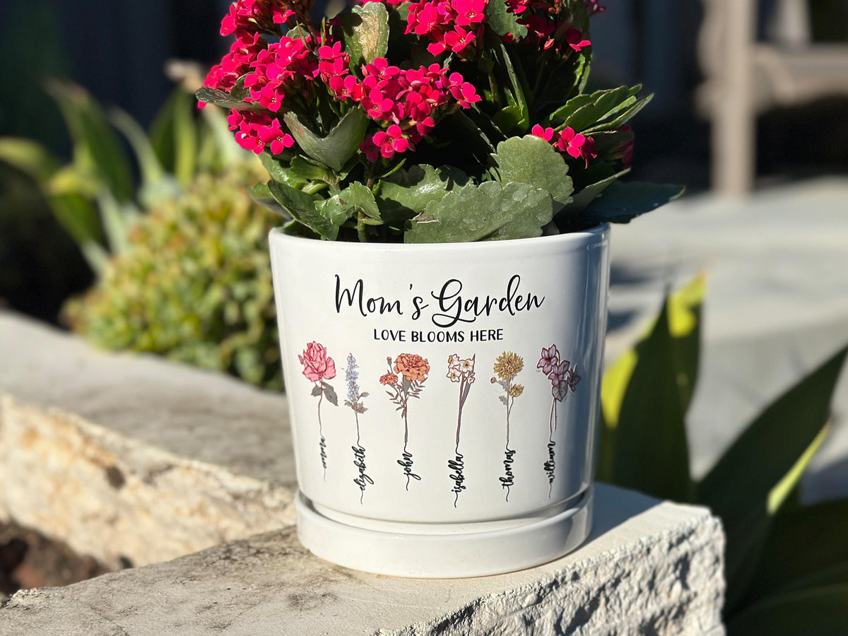 Grandmas Garden Gift for Grandma, Personalized Gifts for Mothers Day Gifts, Personalized Flower Pot, Birth Flower Mom Gifts from Daughter