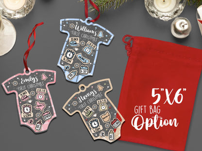 Custom Baby Birth Stats Ornament Gift For Christmas, Babys First Christmas Ornament For Christmas Tree, New Baby Announcement Christmas Gift