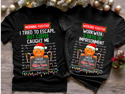 Personalized Gingerbread Family Christmas Shirt, Group Matching Christmas Outfits, Christmas Holiday Tee, Funny Gingerbread Mugshot Shirt