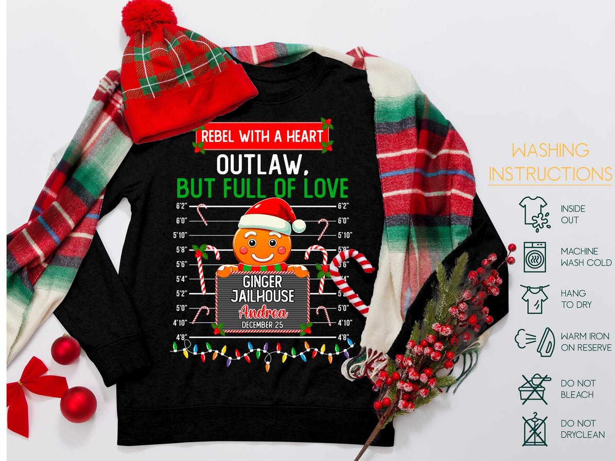 Personalized Gingerbread Family Christmas Shirt, Group Matching Christmas Outfits, Christmas Holiday Tee, Funny Gingerbread Mugshot Shirt