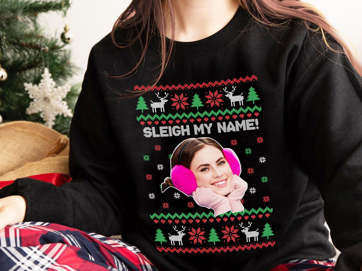 Custom Funny Face Sweatshirt, Personalized Ugly Christmas Sweater, Custom Photo Shirt, Personalized Text Tee, Christmas Pattern, Unique Gift