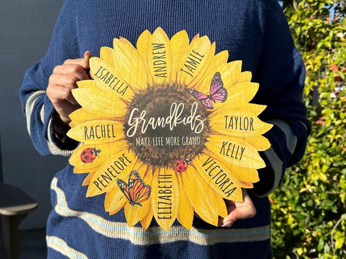 Personalized Grandma's Garden Flower Gift for Housewarming Gifts, Custom Flower Home Decoration Gift For New Home Gift, Grandma Gift Flower