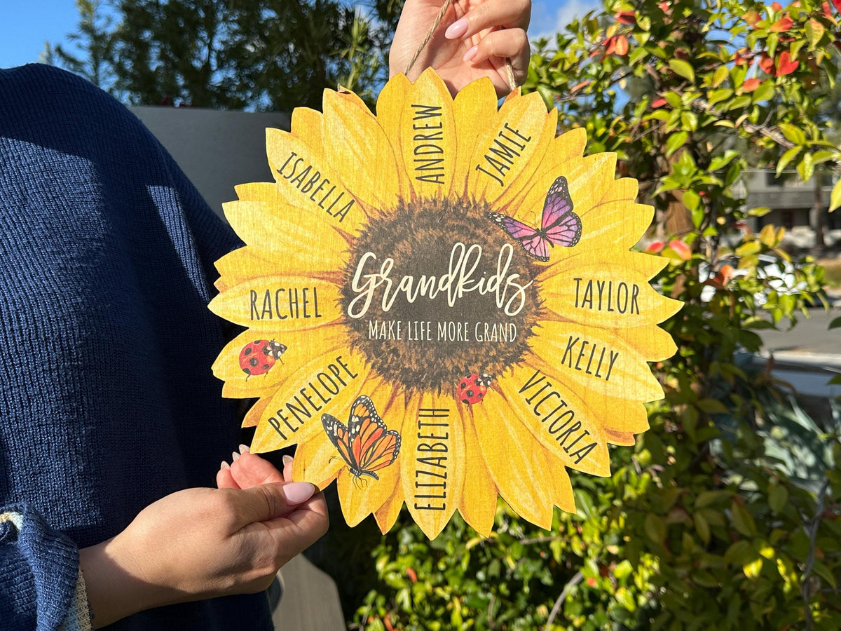 Personalized Grandmas Garden Flower Gift for Housewarming Gifts, Custom Flower Home Decoration Gift For New Home Gift, Grandma Gift Flower