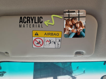 Add Your Own Photo Car Visor Clip, Drive Safe Visor Picture Clip Car Photo Decor, Family Portrait Sun Visor Clip, Picture Frame for Car Gift