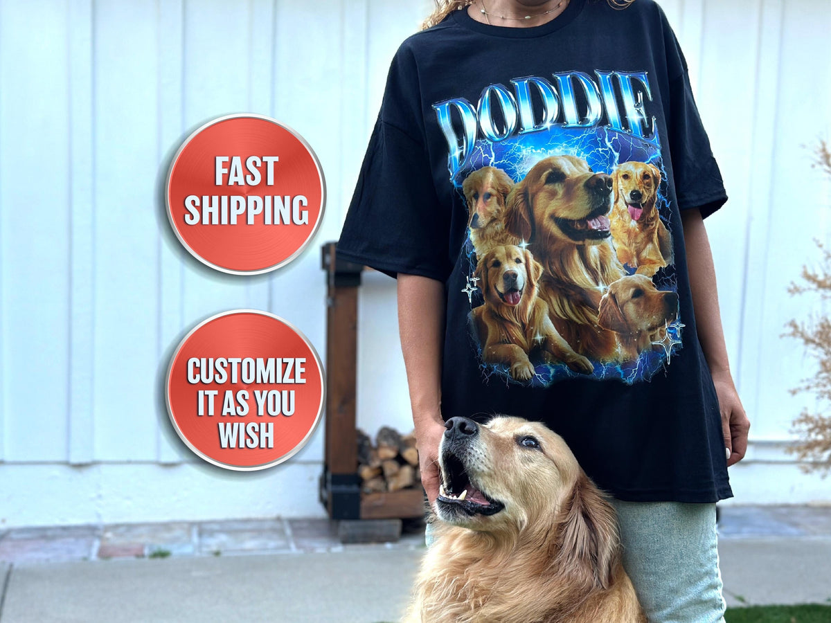 Custom Dog Gift - Comfort Colors Dog Lover, Cat Shirt, Gift for Dog Dad, Personalized Gift for Pet Lover, Retro Dog Shirt