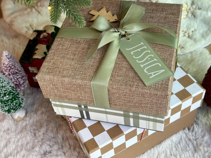 Custom Acrylic Name Tags, Reusable Personalized Gift Wrapping Tag, Personalized Christmas Stocking Name Tags, Wedding, Christmas Gift Tag
