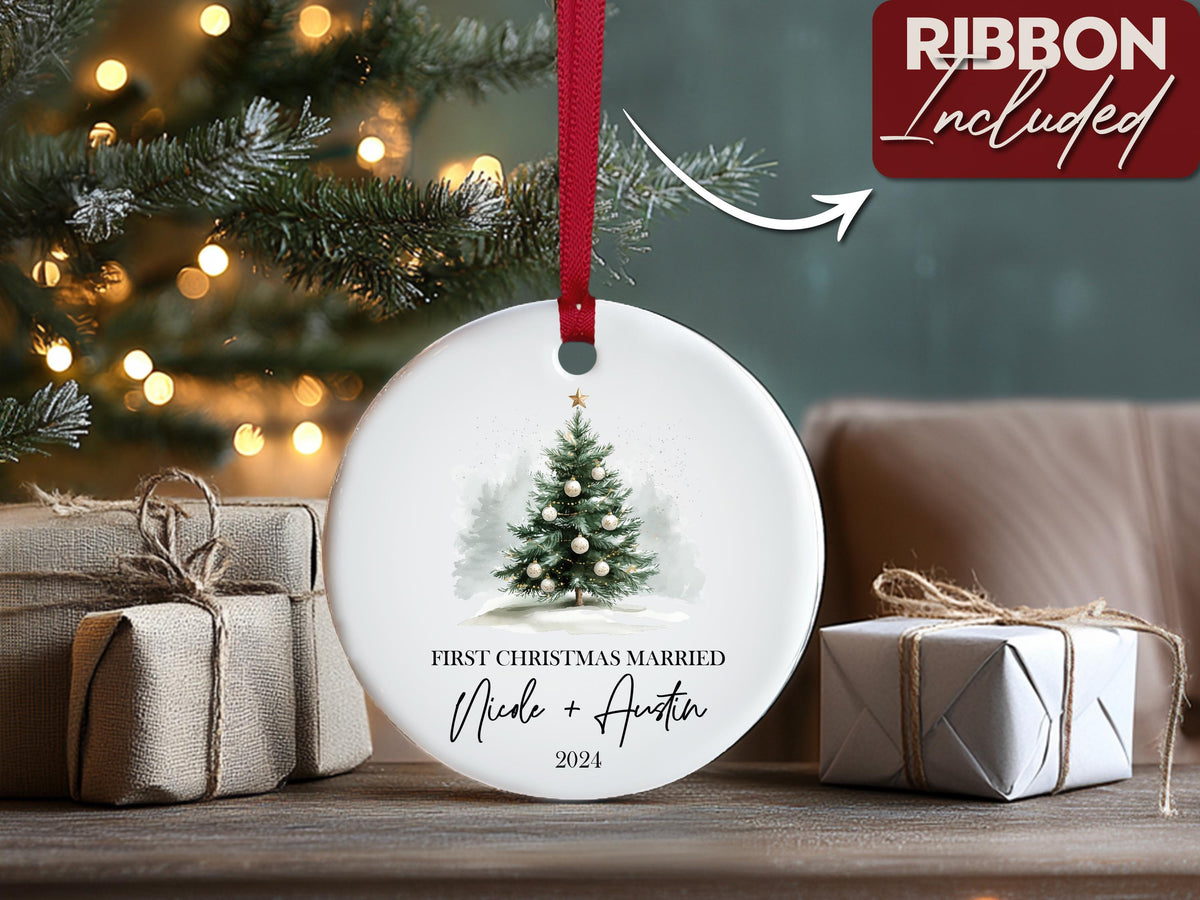 First Christmas Married Ornament 2026, Personalized Couple’s Gift, Custom Tree Decoration, Wedding Ornament, Newlywed Keepsake, Holiday Gift