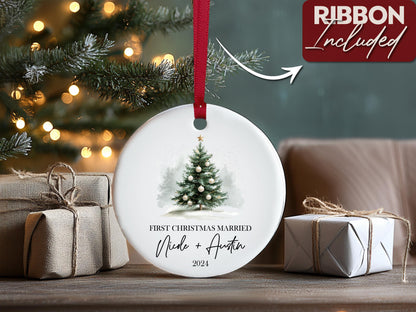 First Christmas Married Ornament 2026, Personalized Couple’s Gift, Custom Tree Decoration, Wedding Ornament, Newlywed Keepsake, Holiday Gift