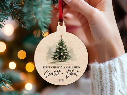First Christmas Married Ornament 2026, Personalized Couple’s Gift, Custom Tree Decoration, Wedding Ornament, Newlywed Keepsake, Holiday Gift